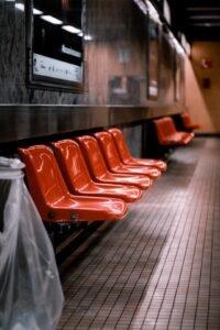 Empty seats on Belgium public transport during lockdown