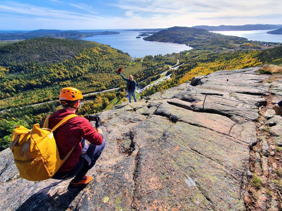 rock climbing high coast of Sweden
