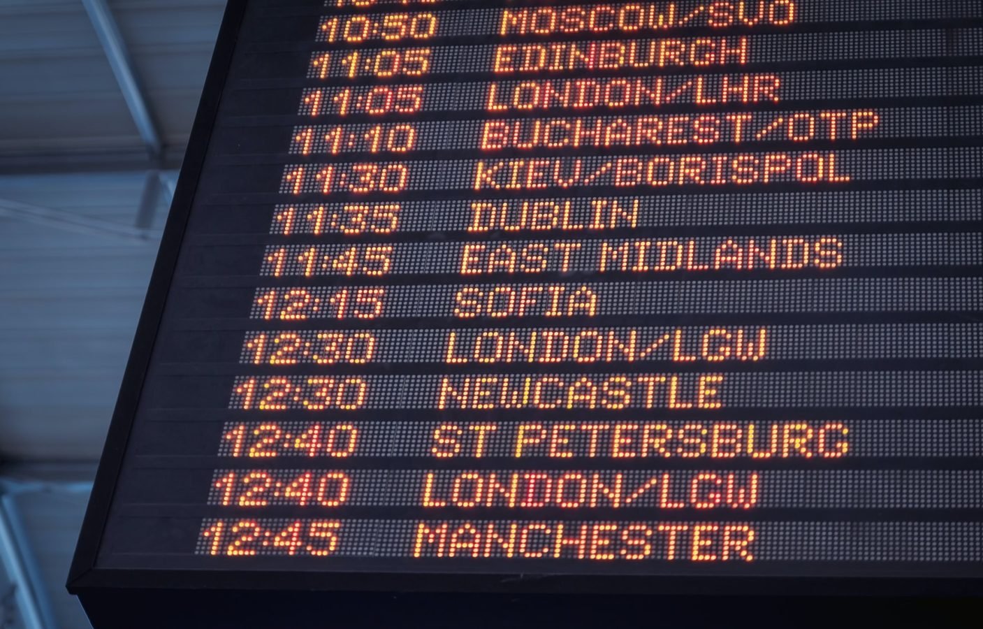 Europe flight arrival notice as US travel ban on Europeans and Brazilians continues