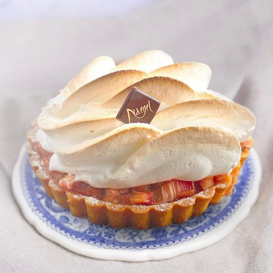  A meringue topped rhubarb tart, in French a tarte rhubarbe meringuée, from Maison Naegel in Strasbourg
