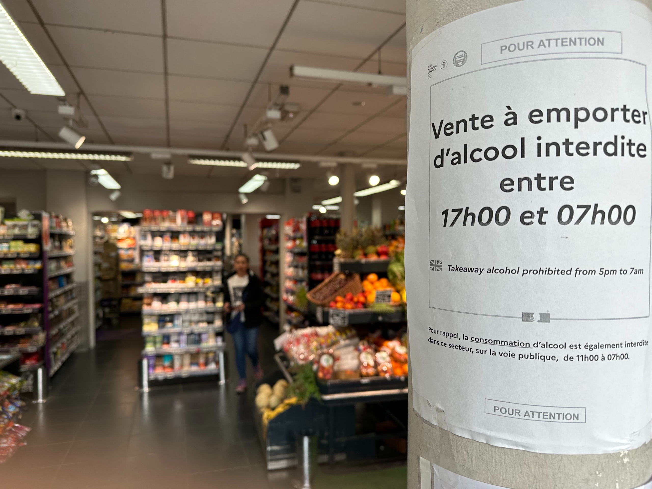 No sale of alcohol French supermarkets after 5pm